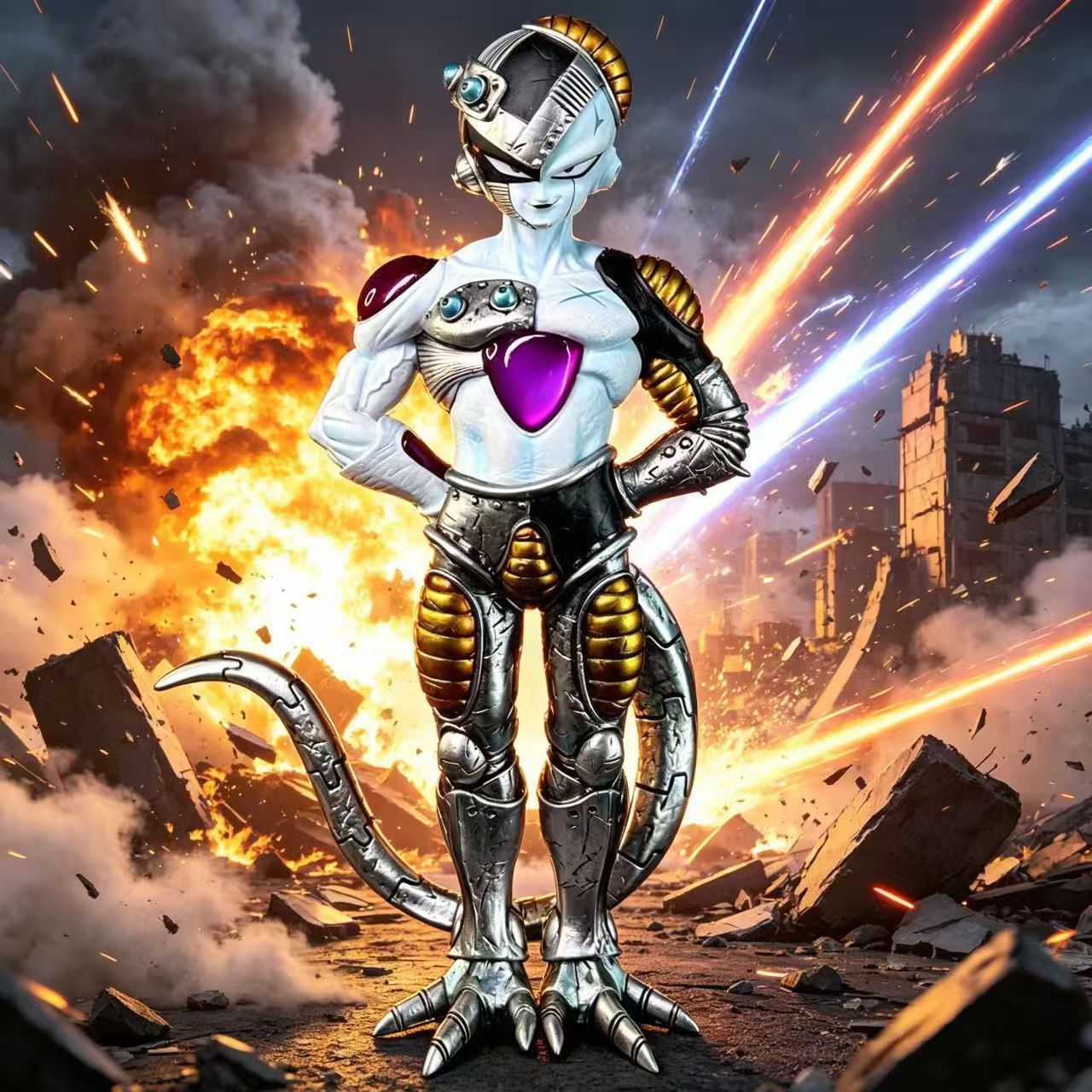 Model Kit Frieza - 21 センチメートル/8.27 インチアニメドラゴンボールメカフリーザフィギュアフリーザアクションフィギュアフリーザ像コレクションモデルおもちゃギフト