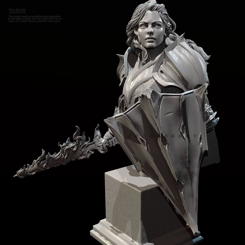 Model Kit Knight - 55 ミリメートル 70 ミリメートル女性騎士のバスト樹脂バストモデルキット未塗装および未組み立て樹脂バストモデルパーツ