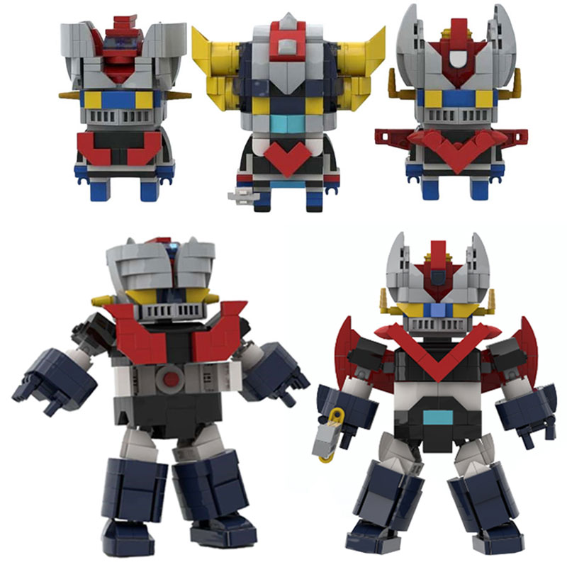 Model Kit Mazinger - 技術的なmechaロボットのビルディングブロック,アニメのフィギュア,モデルレンガのおもちゃ,誕生日プレゼント,マゼニガロカー