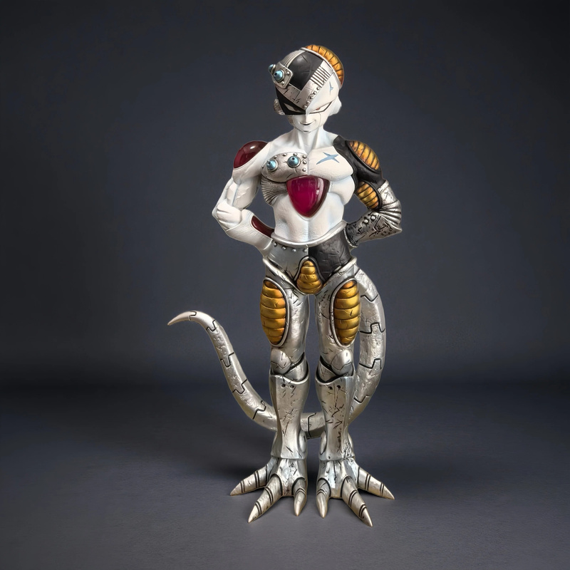 Model Kit Frieza - ドラゴンボール メカフリーザ アクションフィギュア、18cm PVC可動式スタチューモデル、ディスプレイベース付きコレクタブルアニメフィギュア