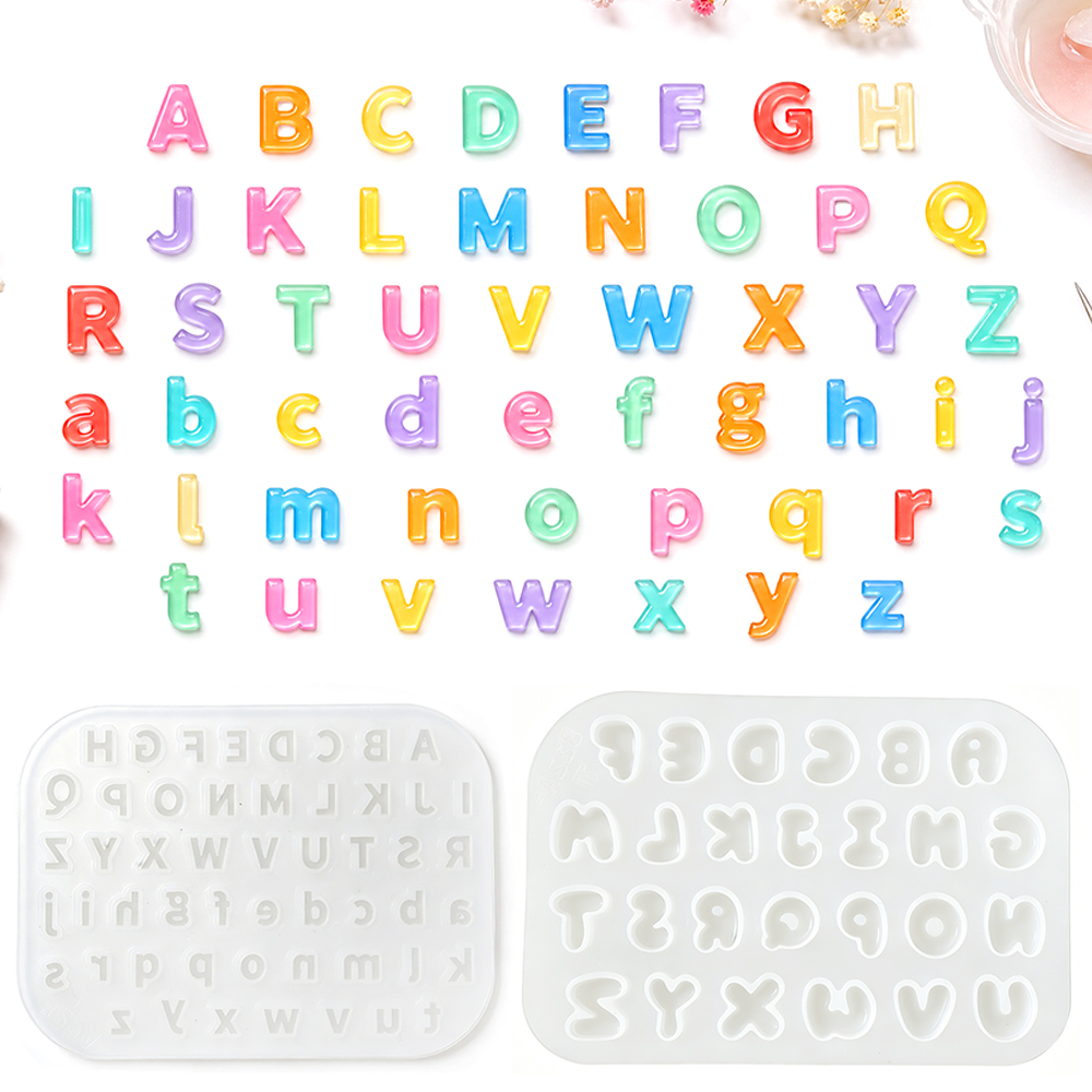 Model Kit Resin - S0321ミニサイズシリコンモールド DIYクリスタルエポキシ樹脂 大文字小文字文字ジュエリー製作 アルファベットモールド