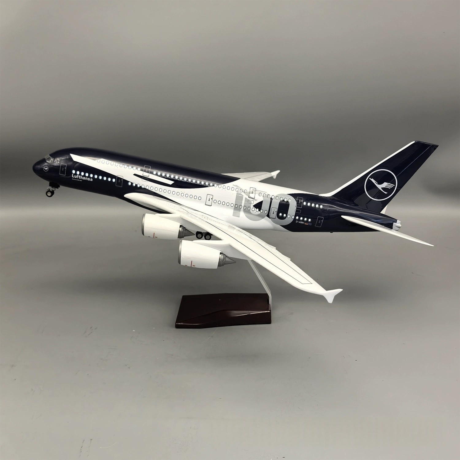 Model Kit Resin - 新しい45cm ルフトハンザ A380 100周年記念コレクタブル 1/160 大型レジン製飛行機模型キット