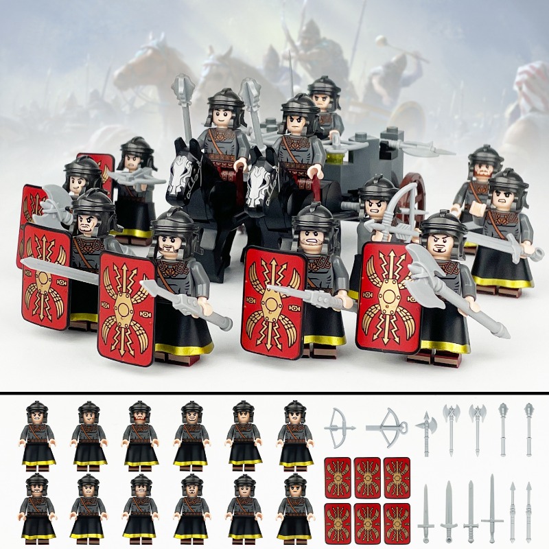 Model Kit Knight - ミニドール 組み立てブロック 中世騎士軍隊 ミニドール 古代兵士 モデルキット