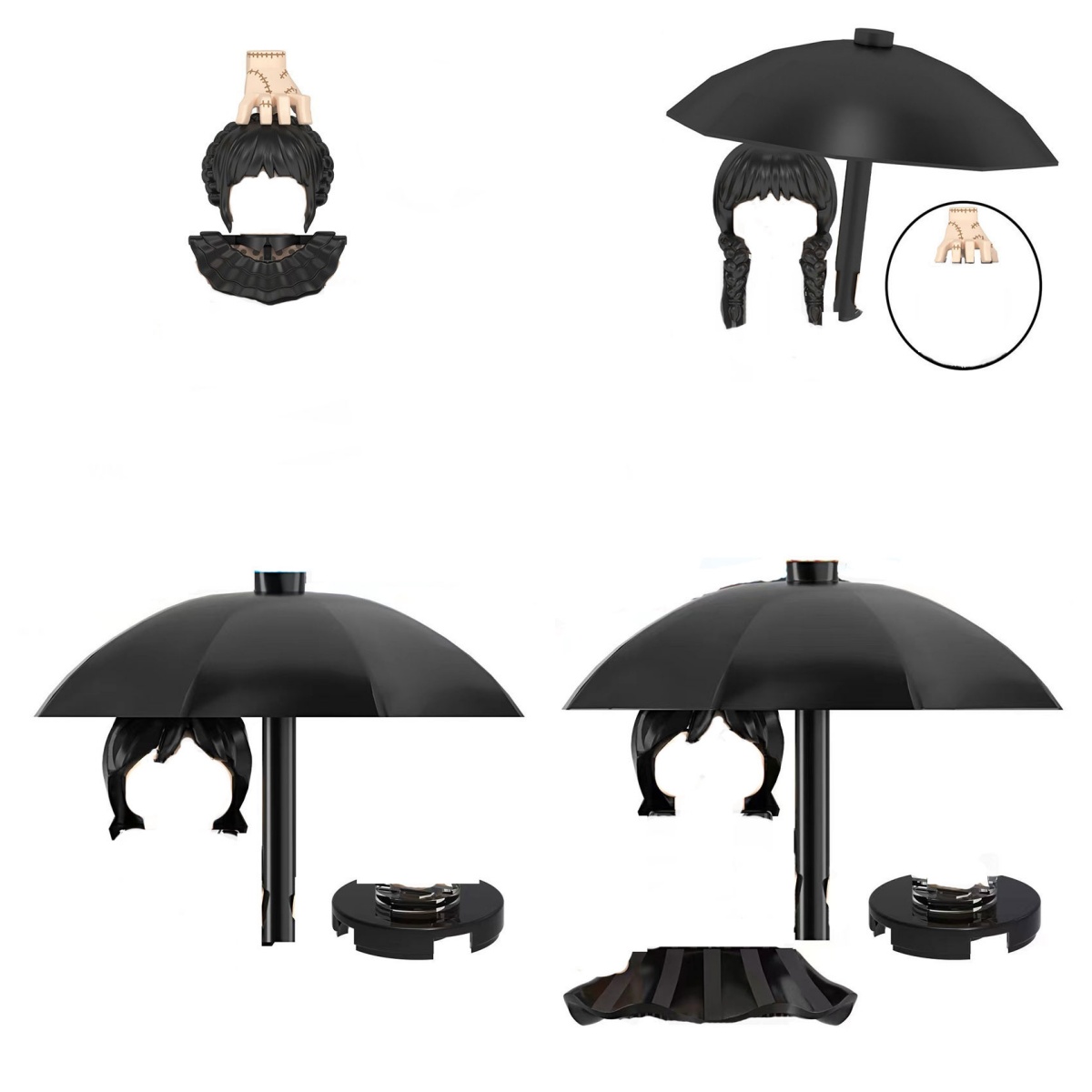 Model Kit Weapons - アクションフィギュア傘武器パンツヘアパーツモデルブロック MOC ブリックセットギフトおもちゃ子供のための WM2574 WM2575 KF1907