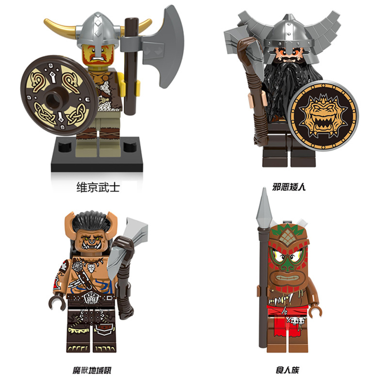 Model Kit Knight - MOC 中世の城騎士シリーズ ビルディングブロック 軍事戦士 オーク兵士 フィギュア