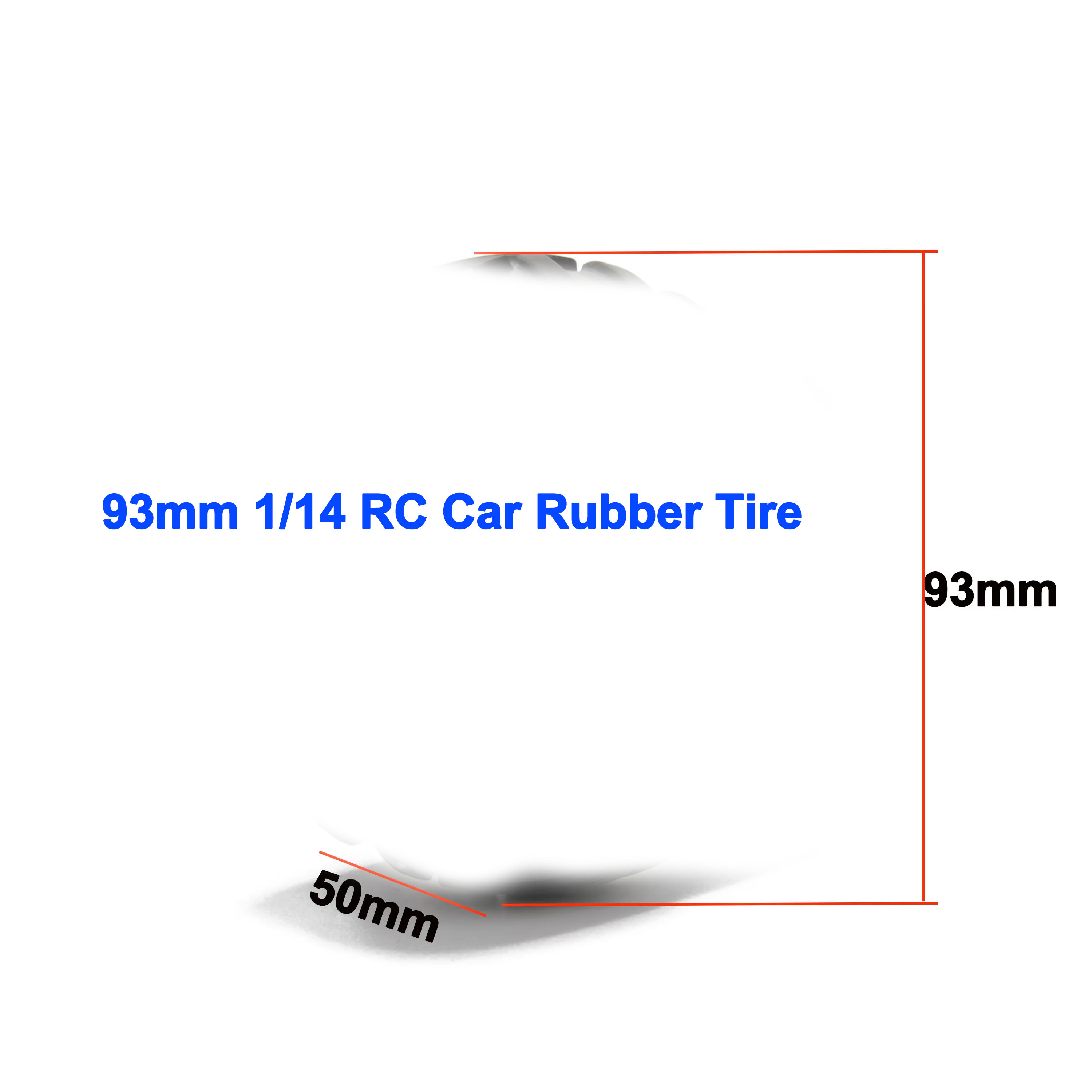 Hot Wheels Car Monster Trucks - 93mm 1/14 RCカー用ラバータイヤホイールタイヤ 12mm六角 RCカー モンスタートラック
