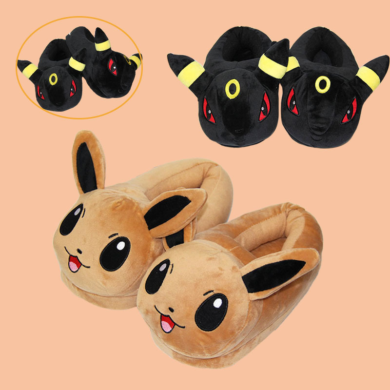 Model Kit Umbreon - 大人のためのポケモンアニメーションスリッパ,ピカチュウ漫画の動物のぬいぐるみ28cm