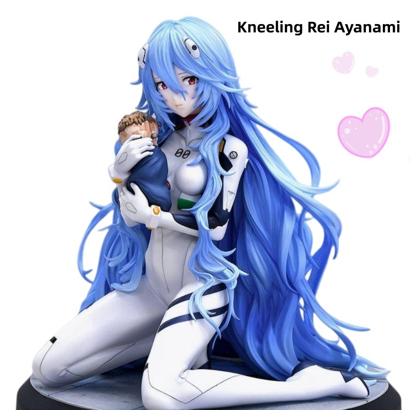 Model Kit Evangelion - 新世紀エヴァンゲリオンフィギュア：跪く長髪綾波レイ、アニメモデルスタチュー＆デスクオーナメント