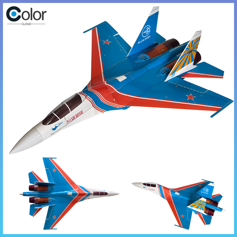 Model Kit Expert - Su-27 ダクトファンRC戦闘機 デュアル30mm EDFパワー DIY組み立て式固定翼ジェット機 リアルスケール航空機