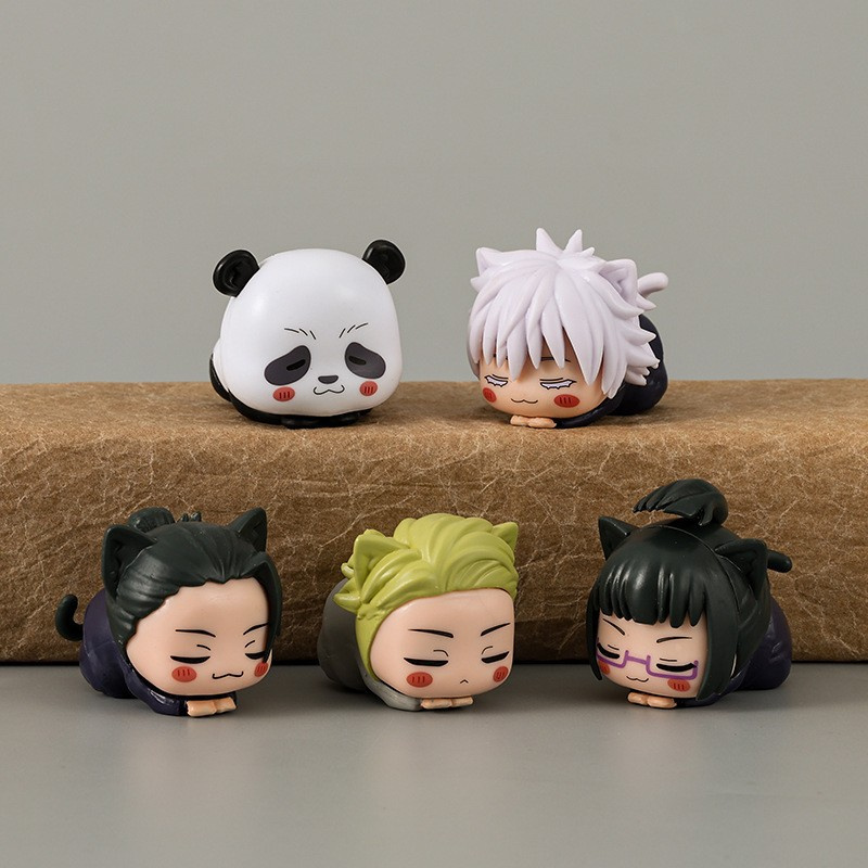 Model Kit Jujutsu Kaisen - 5cmアニメ呪術廻戦猫睡眠姿勢ゲト修爾パンダ鳴海健藤喰メグミモデルフィギュアおもちゃクリスマスプレゼント