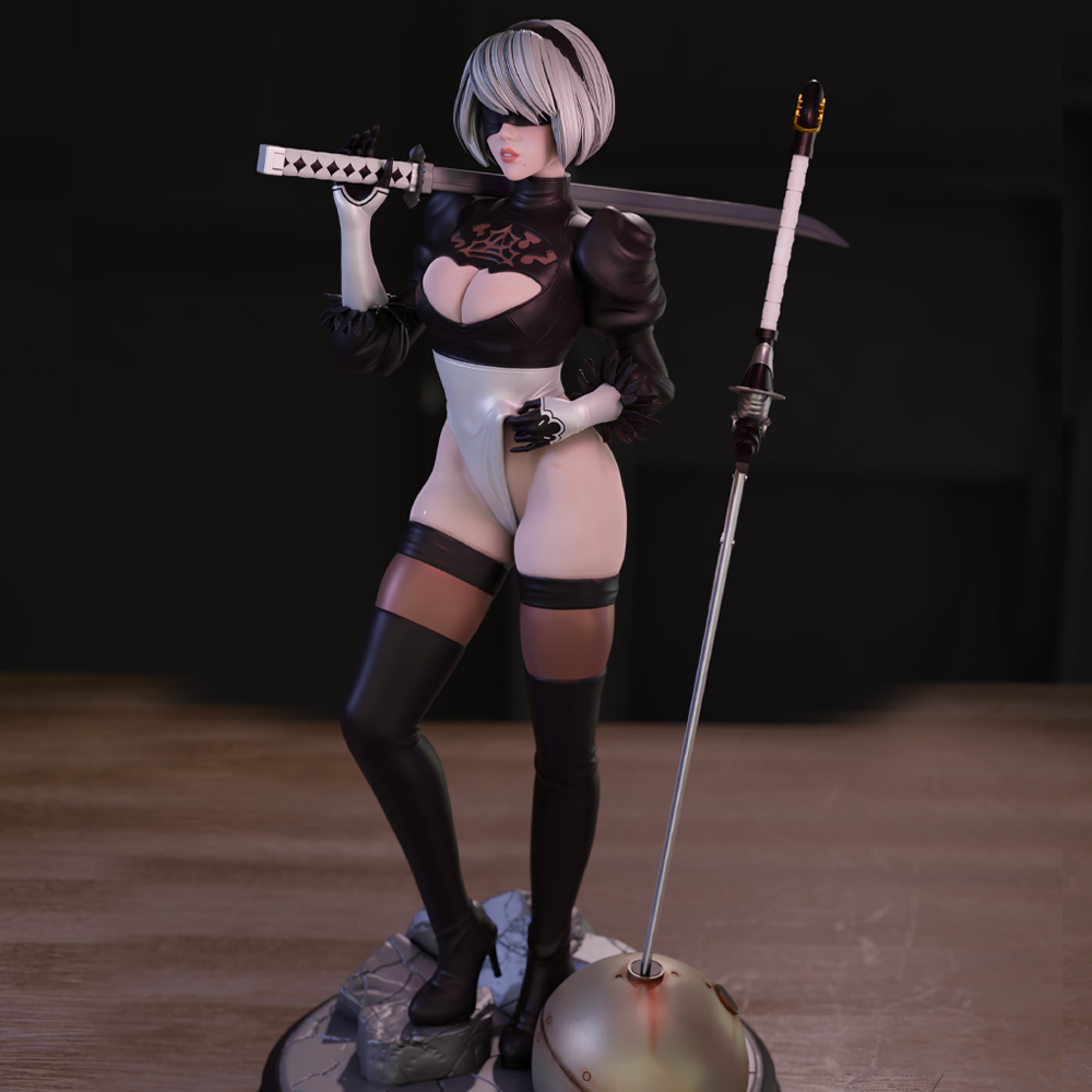 Model Kit Nier Automata - ミニチュアスタチュー,3Dプリント,未塗装のおもちゃ,Nier automata nsfw