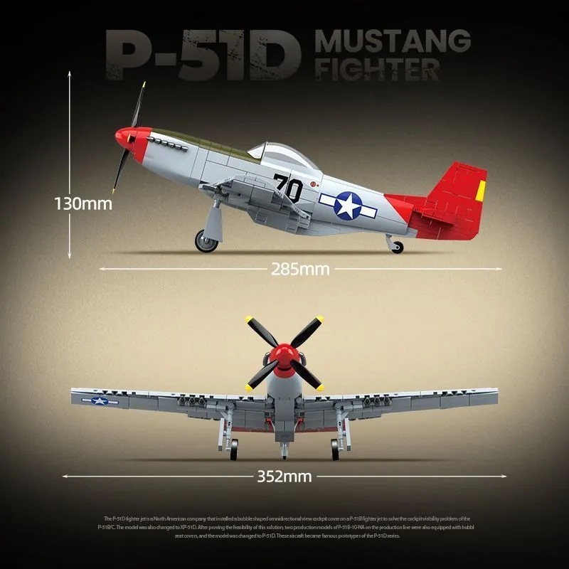 炎上の戦闘機モデル ビルディングブロックおもちゃセット -  - Model Kit Mustang のレビューと価格