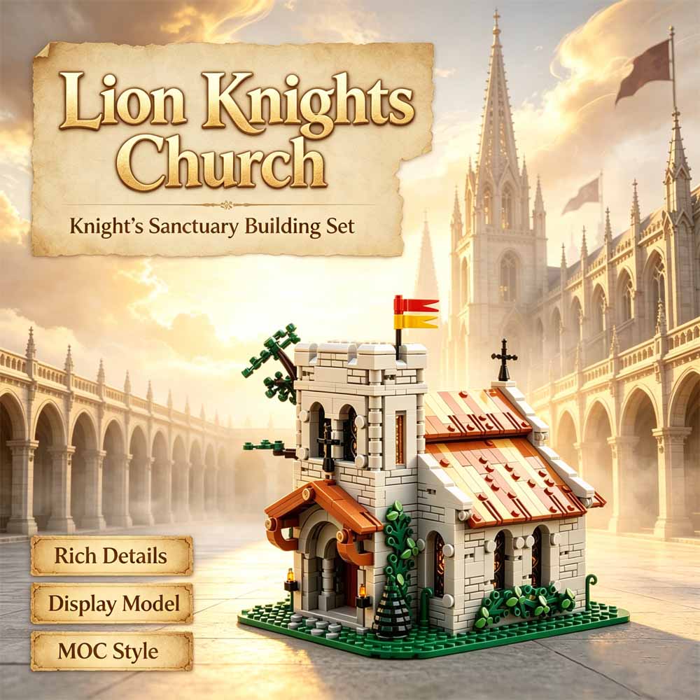 中世ライオン騎士団教会ビルディングブロック MOC 中世城建 - Model Kit Knight のレビューと価格