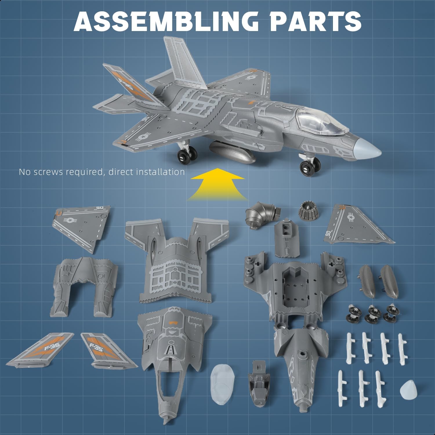 1:72 スケール F-35 戦闘機クイックビルドモデルキッ - Model Kit Quick のレビューと価格