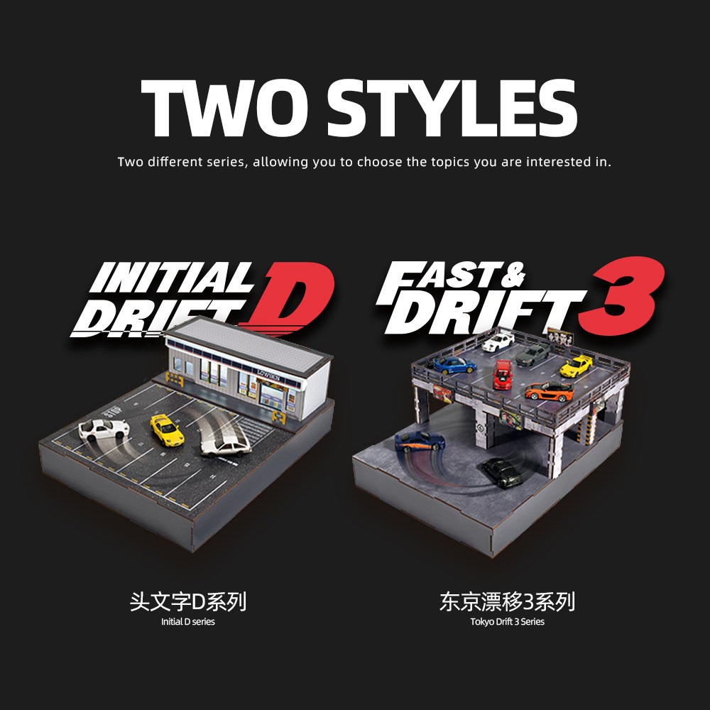 1:64スケールカーモデル磁気ドリフトステーションDIY電動 - Model Kit Initial D のレビューと価格