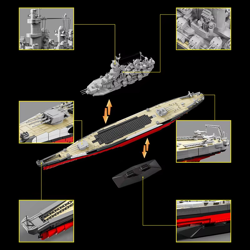 2568ピース USSミズーリ戦艦モデル 組み立てブロックキ - Model Kit Uss Missouri のレビューと価格