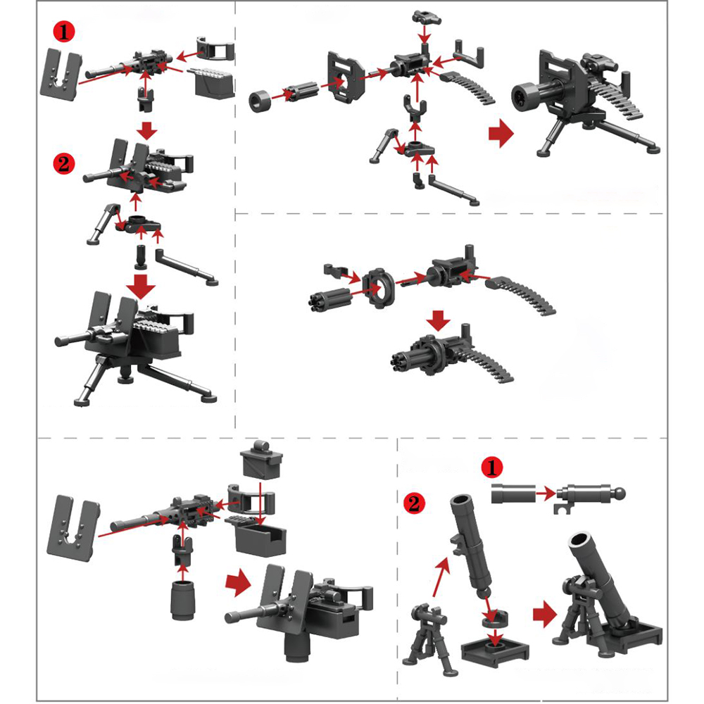 陸軍兵士警察SWAT軍事重兵器組み立てブロックモデルおもちゃ - Model Kit Weapons のレビューと価格